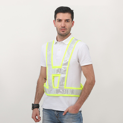 SJV04 de hoge Zichtpolyester breide Weerspiegelend Veiligheidsvest voor nacht het lopen
