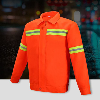 SJV08 in het groot van het het Vest Hoge Zicht van de Polyesterveiligheid de Veiligheidsdouane Logo Work Orange Reflective Clothing